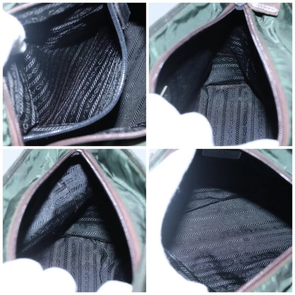 PRADA Chain Shoulder Bag Nylon Green Auth BD1448 - Picture 16 of 16